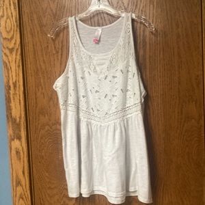 Long White Lace Babydoll Tank